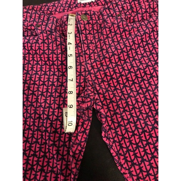 VINEYARD VINES Hot Pink/Navy Anchor Corduroy Slim Straight Ankle Pants - Size 4 - Picture 11 of 13